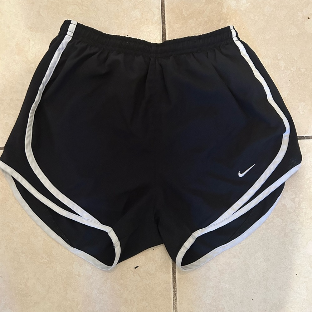 Nike Women's Black and White Athletic Shorts